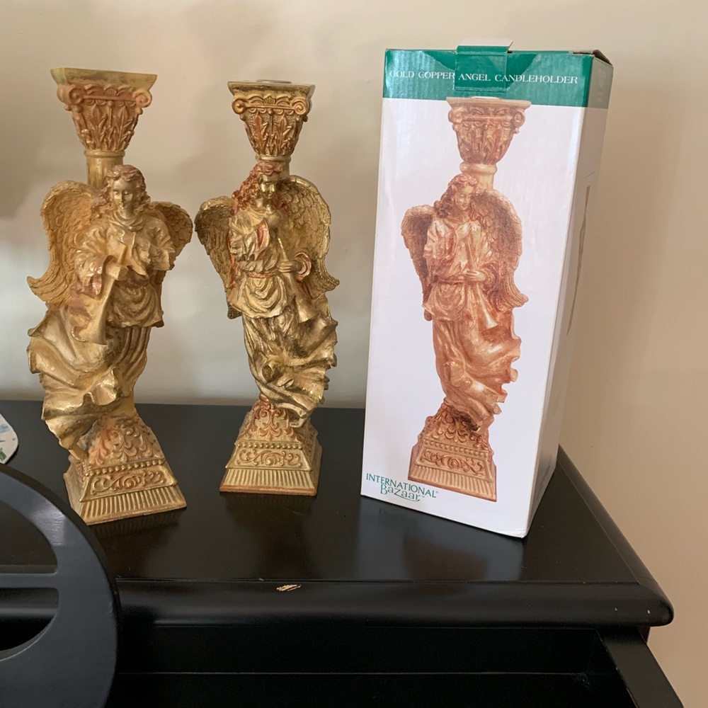 Copper Angel Candle Holders